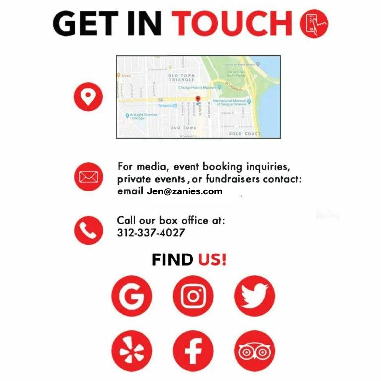 Contact Us Zanies Rosemont Comedy Club